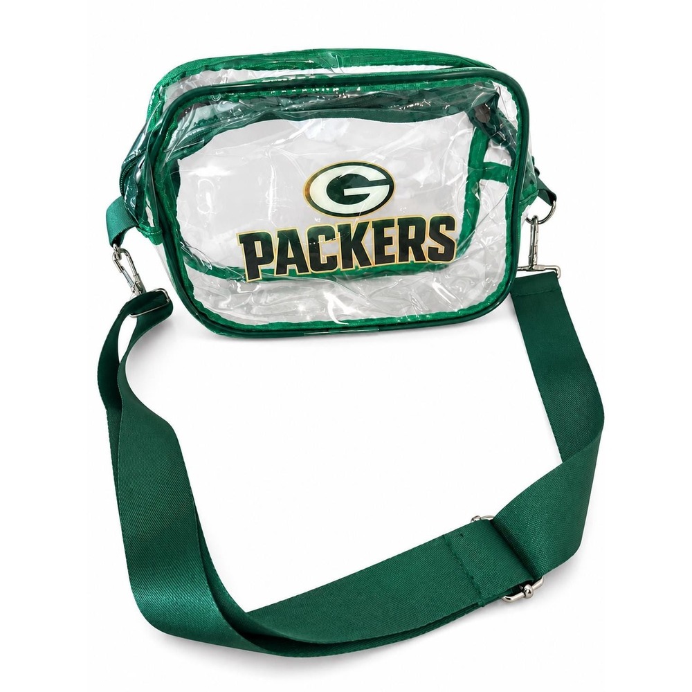Green Bay Packers Clear Crossbody Bag Green White Football Fan Game Day Bag